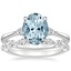 18KW Aquamarine Aria Diamond Ring (1/10 ct. tw.) with Versailles Diamond Ring (3/8 ct. tw.), smalltop view