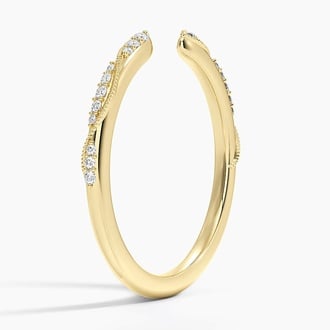 Camellia Milgrain Diamond Open Ring