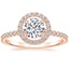 14K Rose Gold Aura Diamond Ring, smalltop view