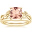 18KY Morganite Budding Willow Bridal Set, smalltop view