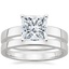 18K White Gold Marina Ring with 2.5mm Quattro Wedding Ring