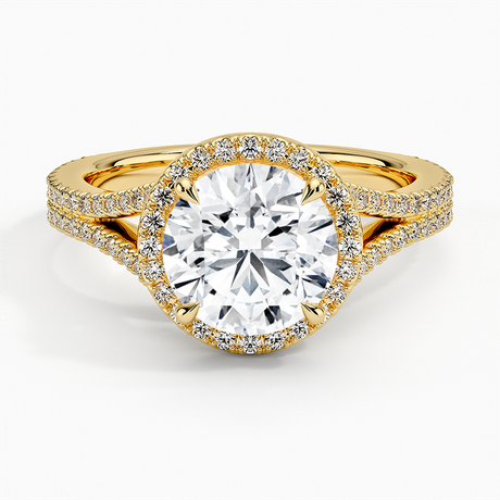 18K Yellow Gold Fortuna Halo Diamond Ring (1/2 ct. tw.)