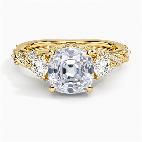 Begonia Vine Three Stone Diamond Ring