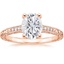 14K Rose Gold Hudson Engraved Diamond Ring, smalltop view