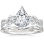 18K White Gold Three Stone Luxe Willow Diamond Ring (1/2 ct. tw.) with Winding Willow Ring