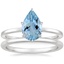 Platinum Secret Halo Six-Prong Diamond Ring with Petite Comfort Fit Wedding Ring