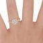 14K Rose Gold Sienna Halo Three-Quarter Coverage Diamond Ring (3/4 ct. tw.), smallzoomed in top view on a hand