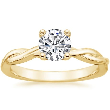 18K Yellow Gold Twisted Vine Ring with Petite Twisted Vine Diamond Ring (1/8 ct. tw.)