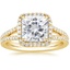 18K Yellow Gold Fortuna Halo Diamond Ring (1/2 ct. tw.), smalltop view