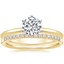 18K Yellow Gold Six-Prong Petite Comfort Fit Ring with Petite Ballad Diamond Ring (1/10 ct. tw.)