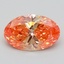 1.12 Ct. Fancy Vivid Orange Pink Oval Lab Grown Diamond