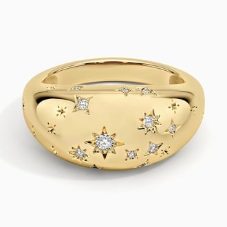 Sagittarius Zodiac Constellation Diamond Dome Ring
