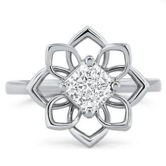 Custom Open Petal Flower Ring