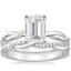 18KW Moissanite Twisted Vine Ring with Petite Twisted Vine Diamond Ring (1/8 ct. tw.), smalltop view