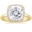 18K Yellow Gold Fancy Halo Diamond Ring (1/6 ct. tw.), smalltop view