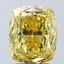 4.09 Ct. Fancy Vivid Yellow Cushion Lab Grown Diamond