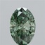 2.90 Ct. Fancy Vivid Green Oval Lab Grown Diamond