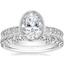 18K White Gold Sinclair Art Deco Diamond Ring (1/6 ct. tw.) with Sienna Diamond Ring (1/2 ct. tw.)