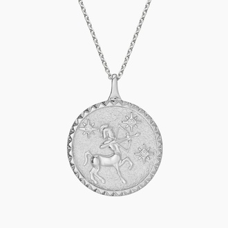 Diamond Accented Sagittarius Zodiac Necklace