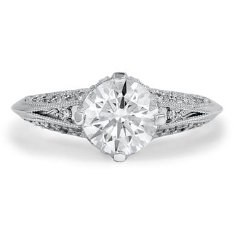 Custom Vintage-Inspired Compass Set Diamond Ring