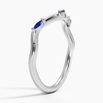Willow Contour Sapphire Ring in Platinum