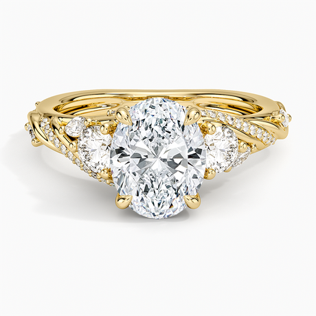 Begonia Vine Three Stone Diamond Ring
