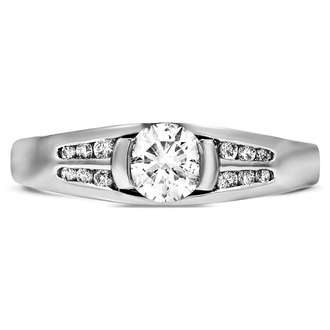 Custom Channel-Set Scroll Diamond Ring