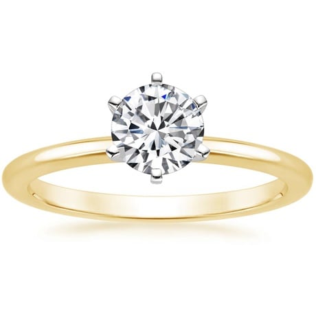 18K Yellow Gold Six-Prong Petite Comfort Fit Bridal Set