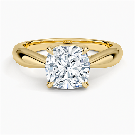 18K Yellow Gold Thea Tapered Solitaire Diamond Ring