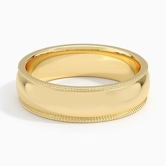 6mm Milgrain Wedding Ring