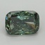 3.03 Ct. Fancy Vivid Pacific Green Cushion Lab Grown Diamond