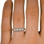 The Tabby Wedding Ring, smallzoomed in top view on a hand
