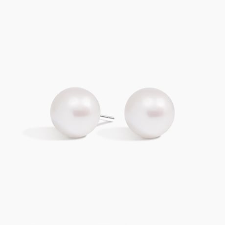 Premium Akoya Cultured Pearl Stud Earrings (7mm) in 18K White Gold