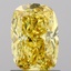 0.97 Ct. Fancy Vivid Yellow Cushion Lab Grown Diamond