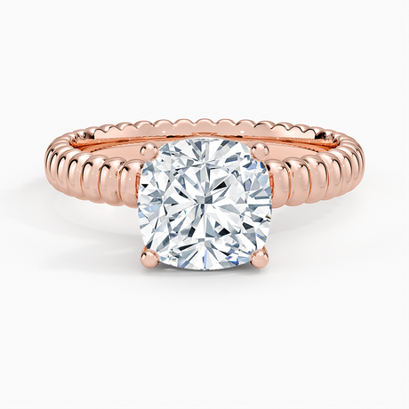 14K Rose Gold Petra Textured Solitaire Ring