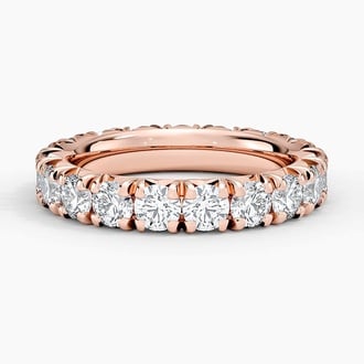 French Pavé Eternity Lab Diamond Ring (3 ct. tw.) in 14K Rose Gold