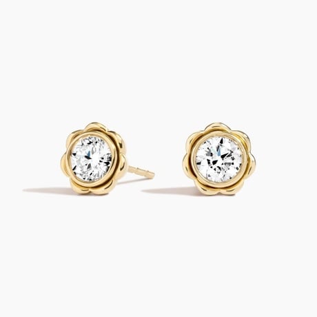 Carbon Capture Lab Diamond Flower Stud Earrings