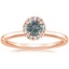 14K Rose Gold Vienna Halo Diamond Ring, smalltop view