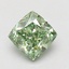 1.06 Ct. Fancy Vivid Green Cushion Lab Grown Diamond