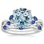 18KW Aquamarine Willow Bridal Set With Sapphire Accents, smalltop view