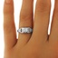 The Drea Ring, smalltop view on a hand