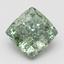 2.09 Ct. Fancy Vivid Green Cushion Lab Grown Diamond
