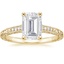 18K Yellow Gold Hudson Engraved Diamond Ring, smalltop view