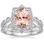 PT Morganite Cadenza Halo Diamond Bridal Set (1/4 ct. tw.), smalltop view
