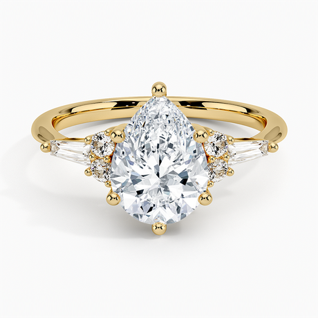 Round and Tapered Baguette Engagement Ring