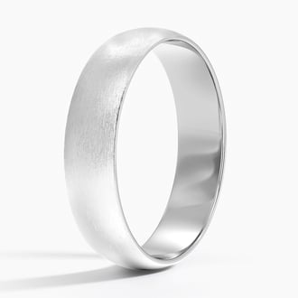 Matte Slim Profile 6mm Wedding Ring in Platinum