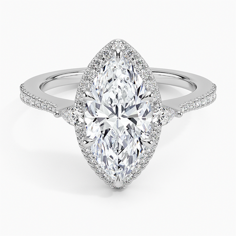 Pear Halo Diamond Ring