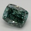 2.69 Ct. Fancy Vivid Green Cushion Lab Grown Diamond