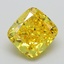 2.62 Ct. Fancy Vivid Yellow Cushion Lab Grown Diamond