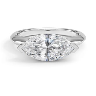 Custom Semi-Bezel Marquise Diamond Ring